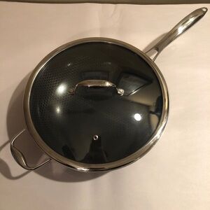 HexClad Hybrid Nonstick 12-Inch Wok Cookware with 12 inch Lid
